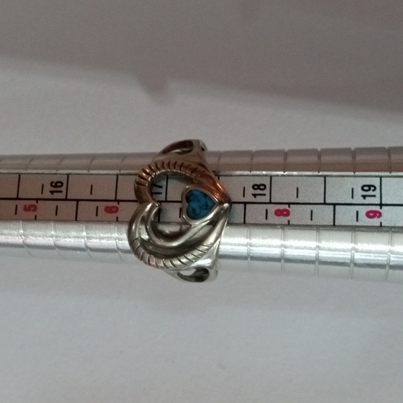 88% silver and turquoise vintage ring - Picture 2 of 2